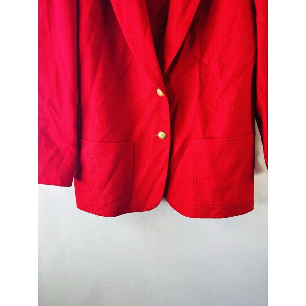 Vintage 90s Pendleton Red Virgin Wool Blazer Skir… - image 4